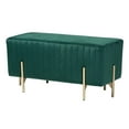 thumbnail image 1 of Baxton Studio Helaine Fabric Bench Ottoman, 17-11/16"H x 35-3/8"W x 15-11/16"D, Green/Gold, 1 of 6