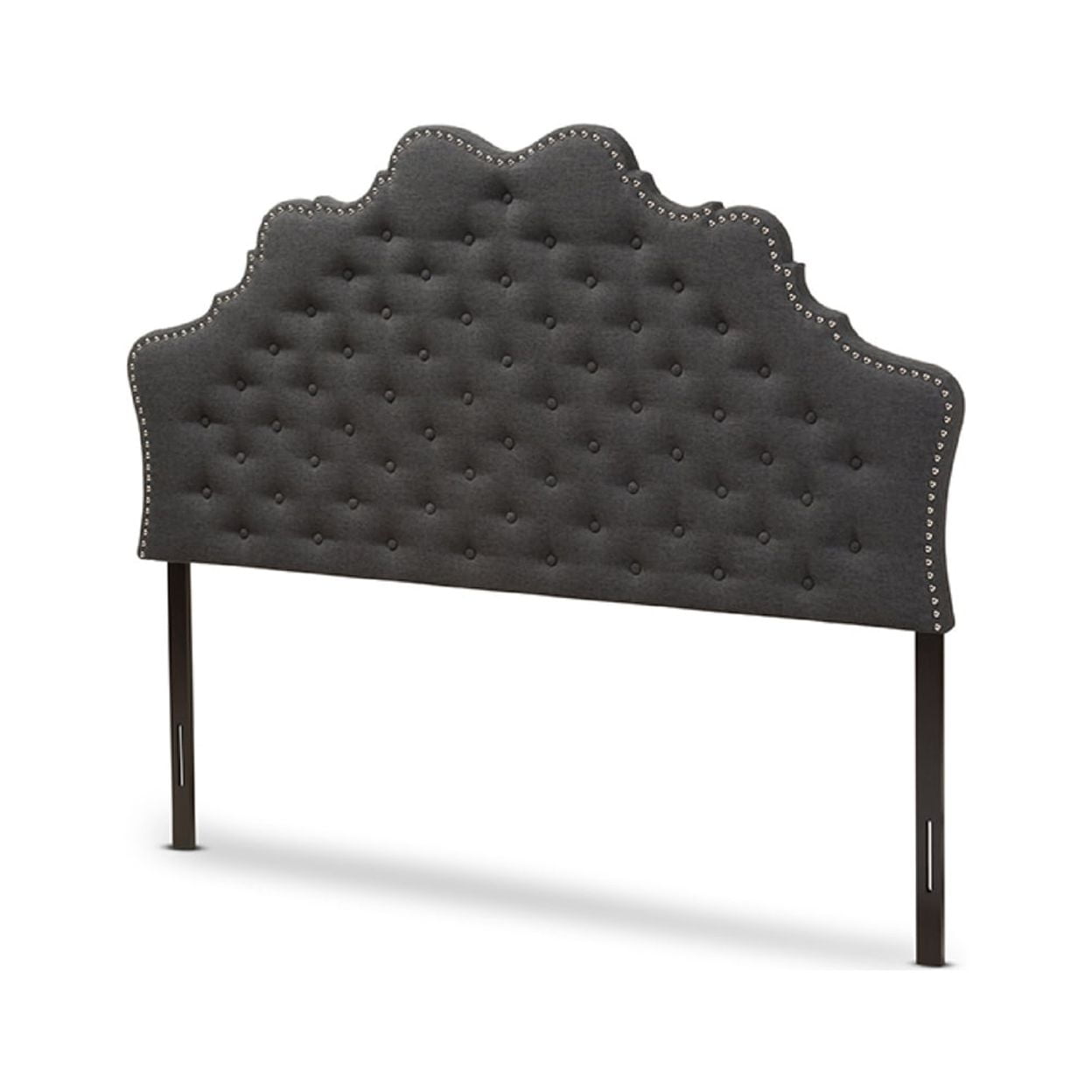 Baxton Studio Hilda Modern and Contemporary Dark Grey Fabric Queen Size Headboard,Wholesale Interiors