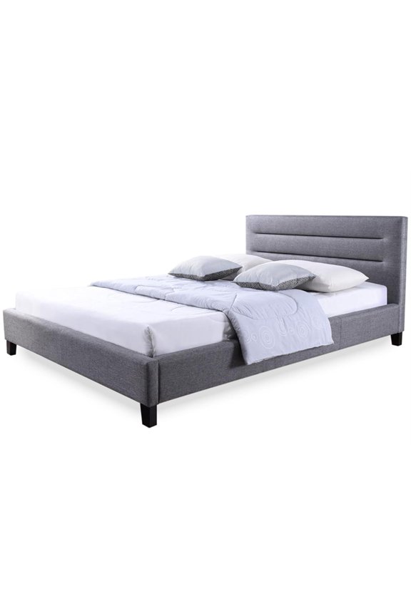 Hillary Upholstered King Platform Bed in Gray