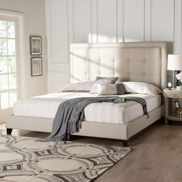 Baxton Studio Hirst Light Beige Platform Bed— King Size Baxton Studio Hirst Light Beige Platform Bed— King Size