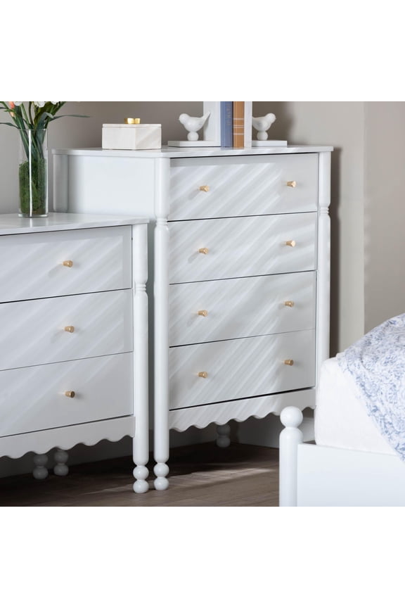 Hoffman Modern Farmhouse Chest, 4-Drawer, White