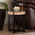 thumbnail image 1 of Baxton Studio Horace Rustic and Industrial Natural Brown Finished Wood and Black Finished Metal End Table, 1 of 6