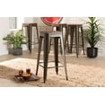 thumbnail image 1 of Baxton Studio Horton Brown Metal and Brown Finished Wood 4-Piece Bar Stool Set, 1 of 8