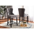 thumbnail image 1 of Baxton Studio Howell Modern Transitional Grey Velvet Upholstered and Dark Brown Finished Wood 2-Piece Counter Stool Set, 1 of 7