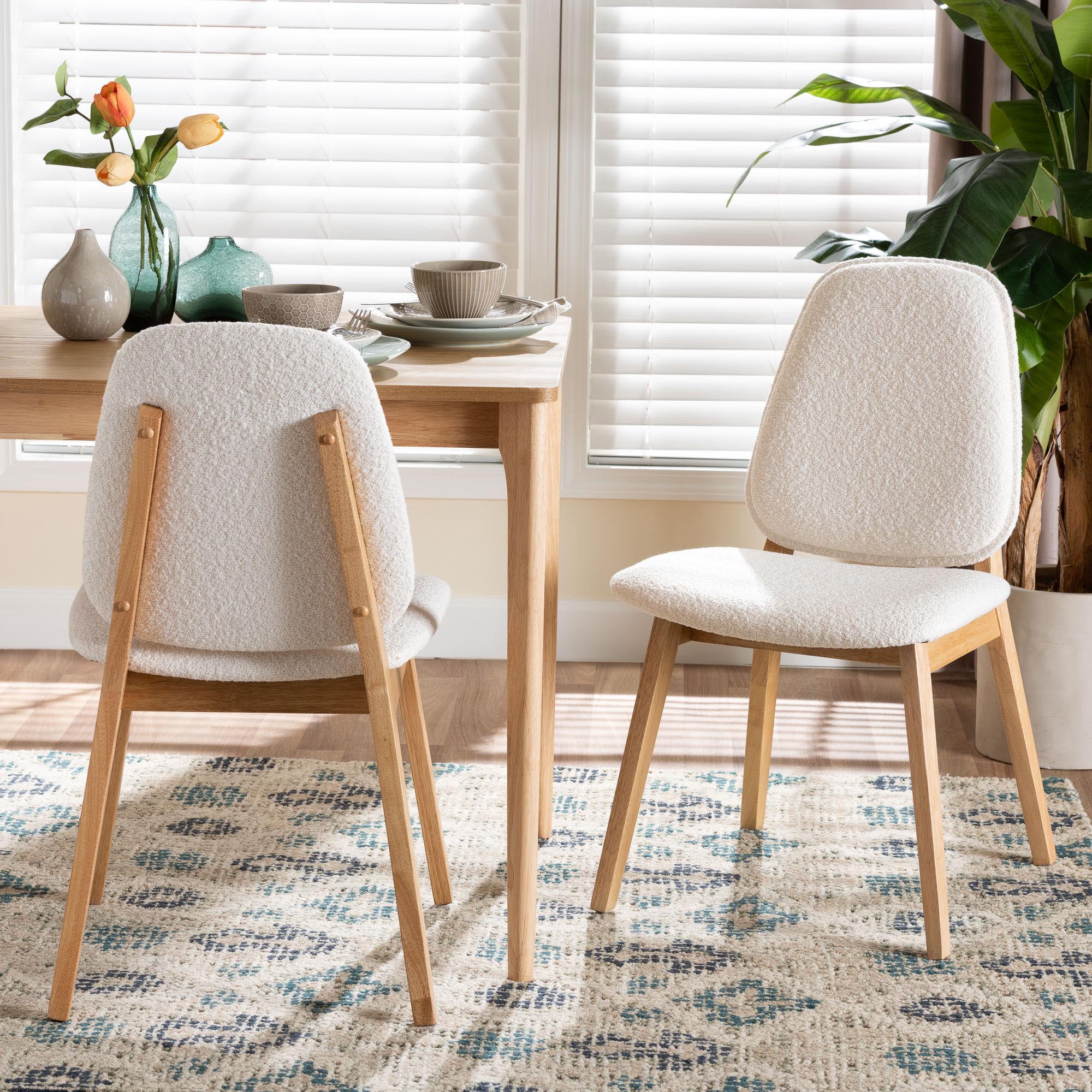 Baxton Studio Hudson Scandinavian Dining Chair, Set of 2, White