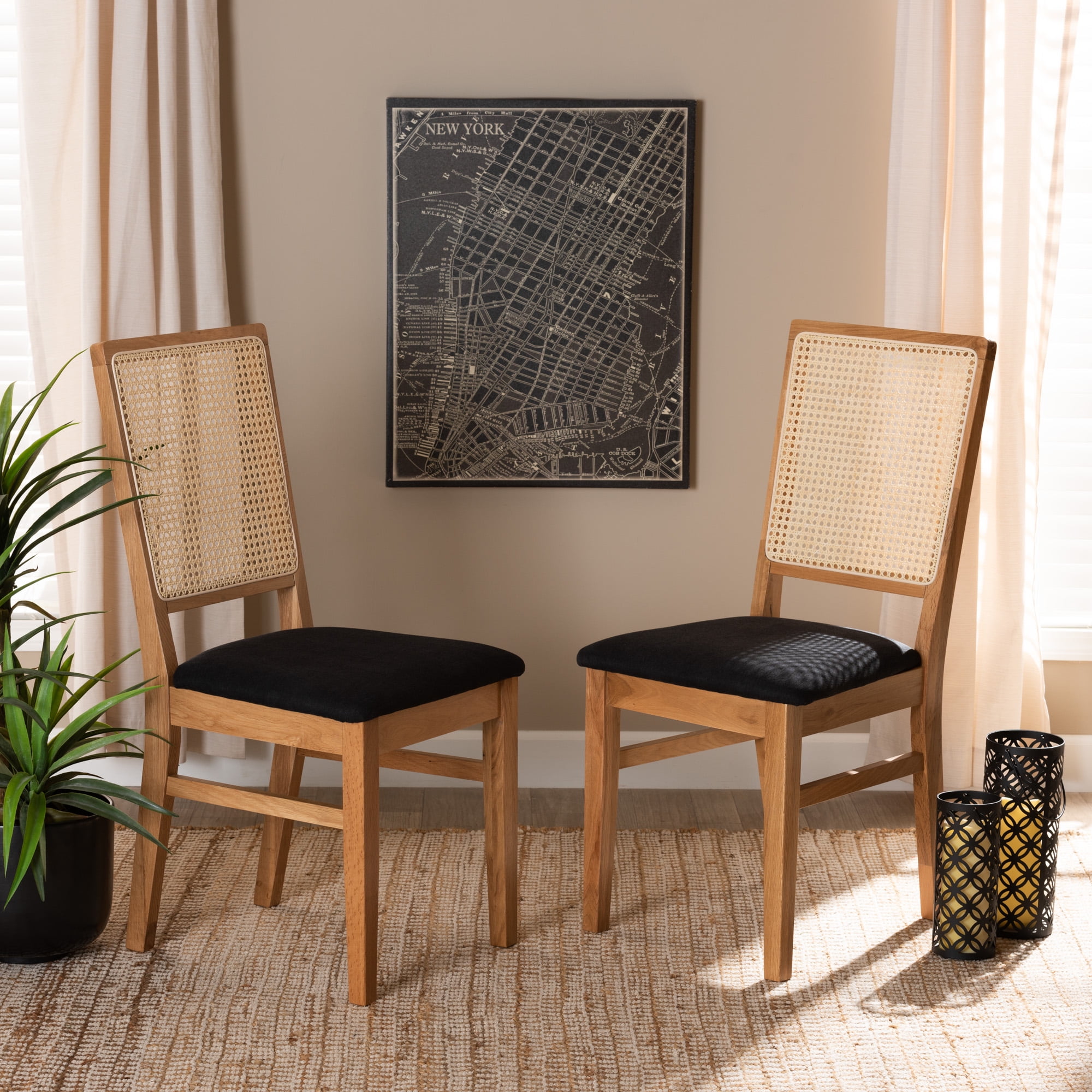 Baxton Studio Idris Dining Chair, Set of 2, Black