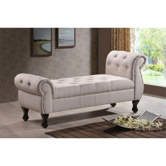 Baxton Studio Ipswich Tufted Bedroom Bench in Beige