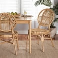 Baxton Studio Iris Modern Bohemian Natural Brown Rattan Dining Chair ...