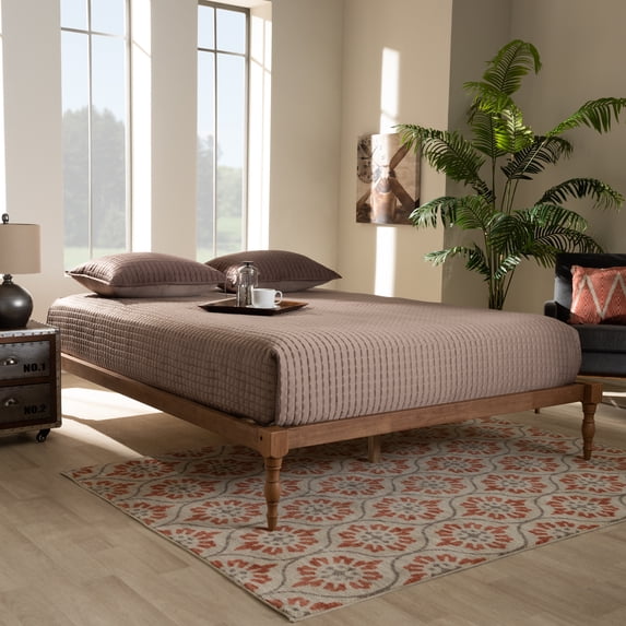 Baxton Studio Bedroom Queen Size Platform Bed Frame, Contemporary ...