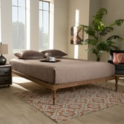 Baxton Studio Iseline Platform Wood Bed Frame, Walnut, Queen