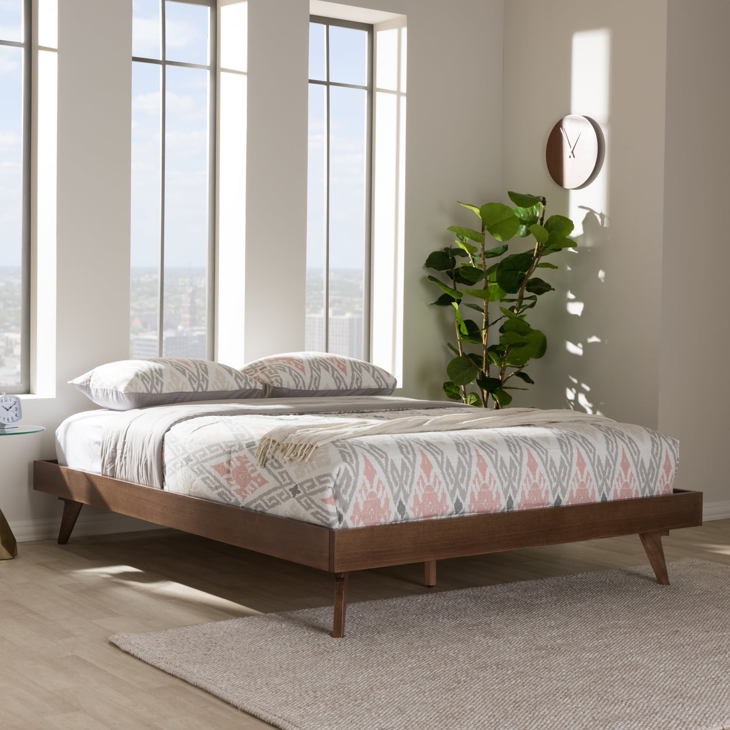 Baxton Studio Jacob Mid-Century Modern Walnut Brown Finished Solid Wood ...