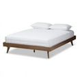 thumbnail image 1 of Baxton Studio Jacob Mid-Century Modern Walnut Brown Finished Solid Wood Bed Frame, Multiple Sizes, 1 of 5