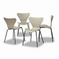 thumbnail image 1 of Baxton Studio Beige Plastic and Black Metal 4-Piece Dining Chair Set, 1 of 17