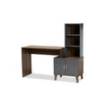 thumbnail image 1 of Baxton Studio Jaeger Modern and Contemporary Two-Tone Walnut Brown and Dark Grey Finished Wood Storage Desk with Shelves, 1 of 6
