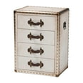 thumbnail image 1 of Baxton Studio Jaelyn Vintage Coffee Canvas 4-Drawer End Table, 1 of 12