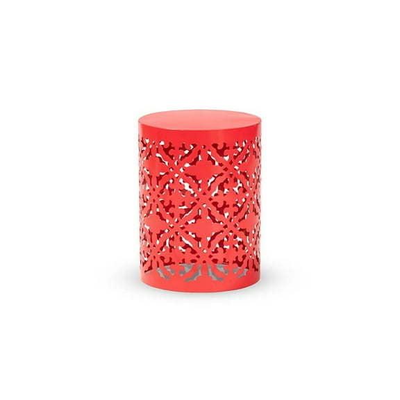 Baxton Studio Jamila Modern and Contemporary Red Finished metal Outdoor Side Table