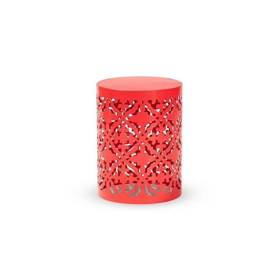 Baxton Studio Jamila Modern and Contemporary Red Finished metal Outdoor Side Table