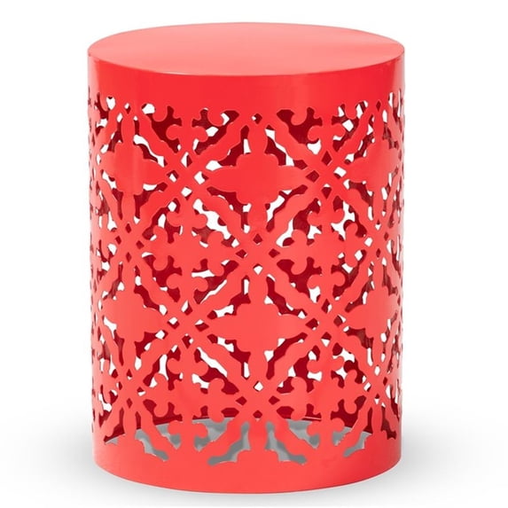 Baxton Studio Jamila Modern and Contemporary Red Finished metal Outdoor Side Table