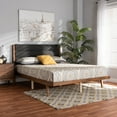 thumbnail image 1 of Baxton Studio Jarlan Modern and Contemporary Transitional Charcoal Fabric Upholstered and Walnut Brown Finished Wood King Size Platform Bed, 1 of 11