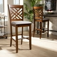 thumbnail image 1 of Baxton Studio Jason Modern and Contemporary Grey Fabric Upholstered and Walnut Brown Finished Wood 2-Piece Bar Stool Set, 1 of 9