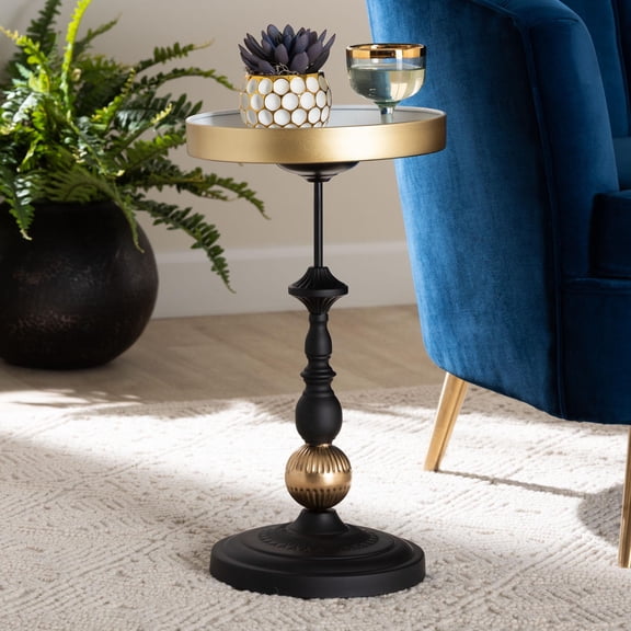 Baxton Studio Javion Modern Accent Table, 12"W, Black