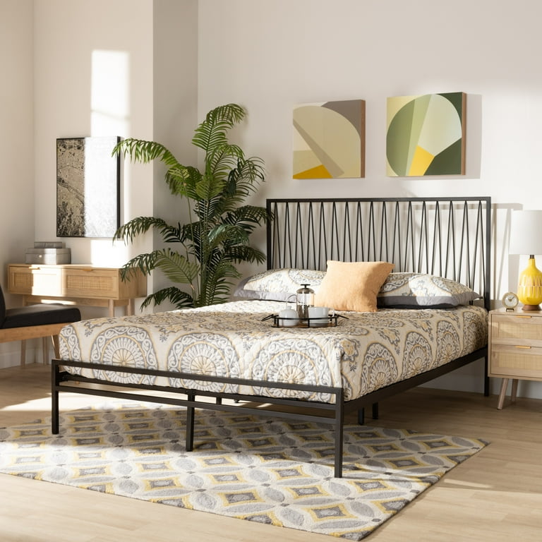 Baxton Studio Jeanette Modern and Contemporary Black Bronze Finished Metal Queen Size Platform Bed Baxton Studio Jeanette Modern and Contemporary Black Bronze Finished Metal Queen Size Platform Bed