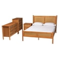 thumbnail image 1 of Baxton Studio Jenn Brown Wood Japandi 4-Piece Queen Size Bedroom Set, 1 of 14
