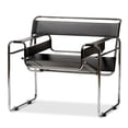 thumbnail image 1 of Baxton Studio Jericho Leather Accent Chair in Black, 1 of 6