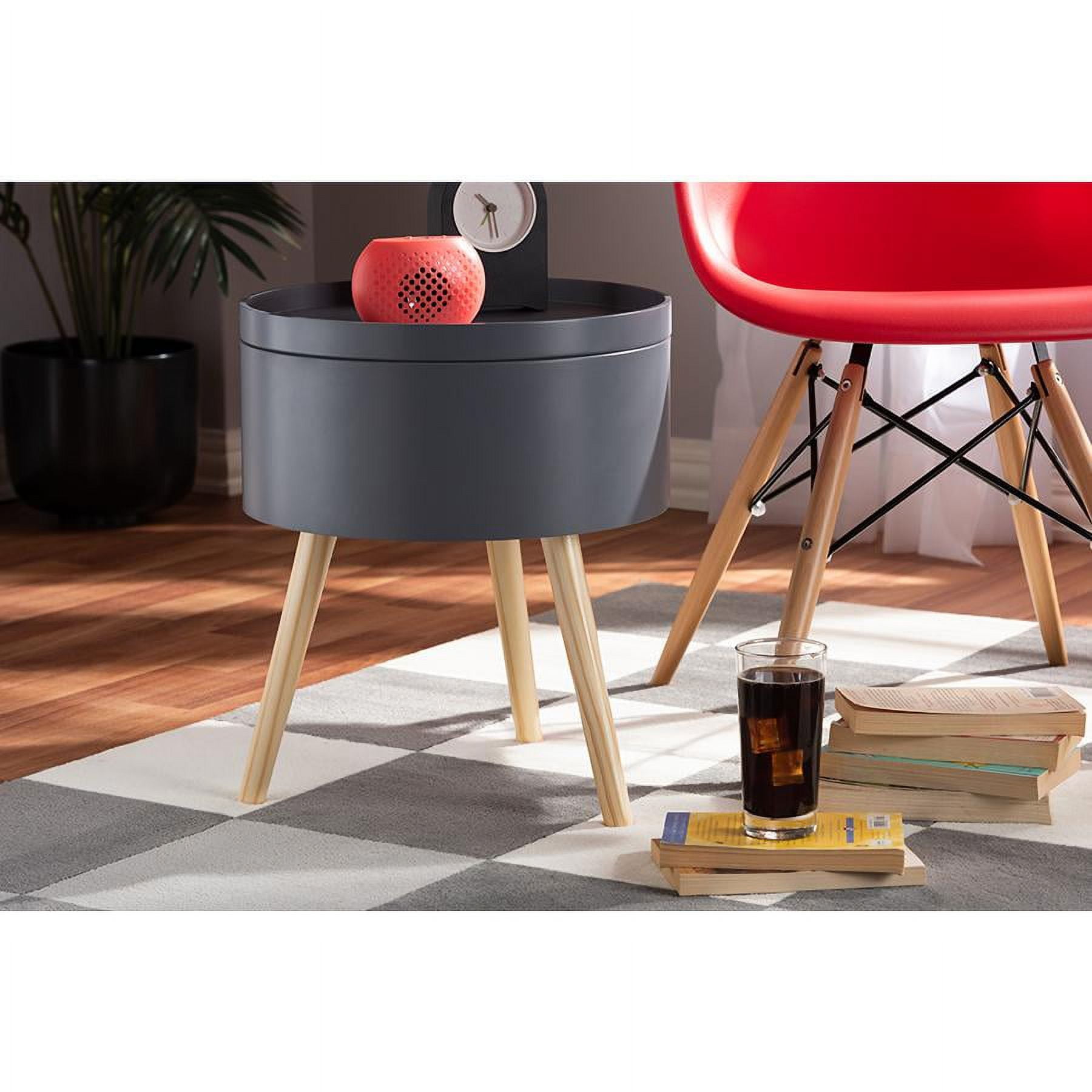 Jessen Gray Wood Nightstand with Removable Tray Top