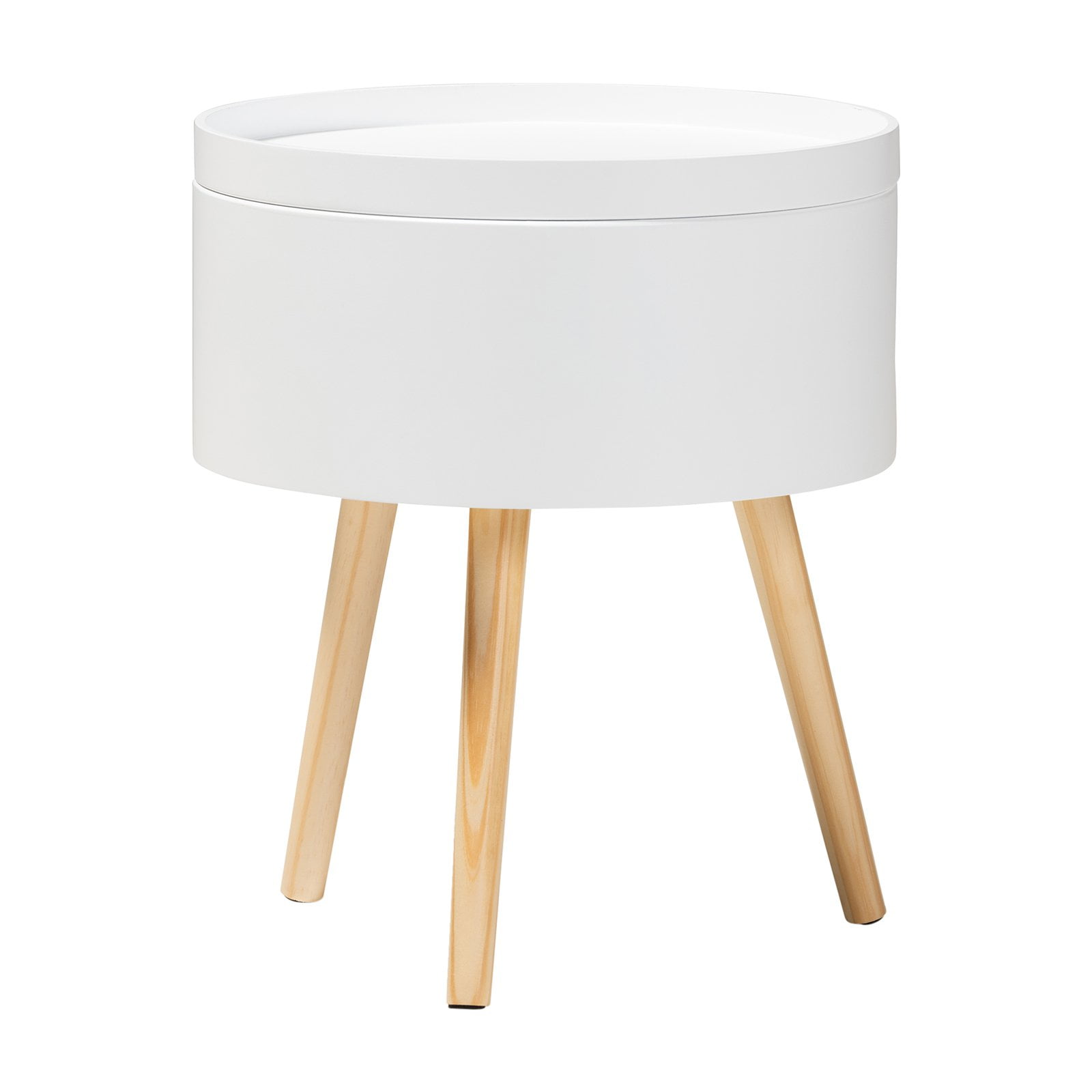 Jessen Gray Wood Nightstand with Removable Tray Top