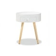 thumbnail image 1 of Baxton Studio Jessen Mid-Century Modern White 1-Drawer Wood End Table, 1 of 8