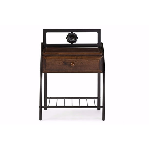 Baxton Studio Jevenci Vintage Industrial Black Finished Metal Nightstand Baxton Studio Jevenci Vintage Industrial Black Finished Metal Nightstand