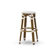 thumbnail image 1 of Baxton Studio Joelle Classic French Indoor and Outdoor Grey and White Bamboo Style Stackable Bistro Bar Stool, 1 of 5
