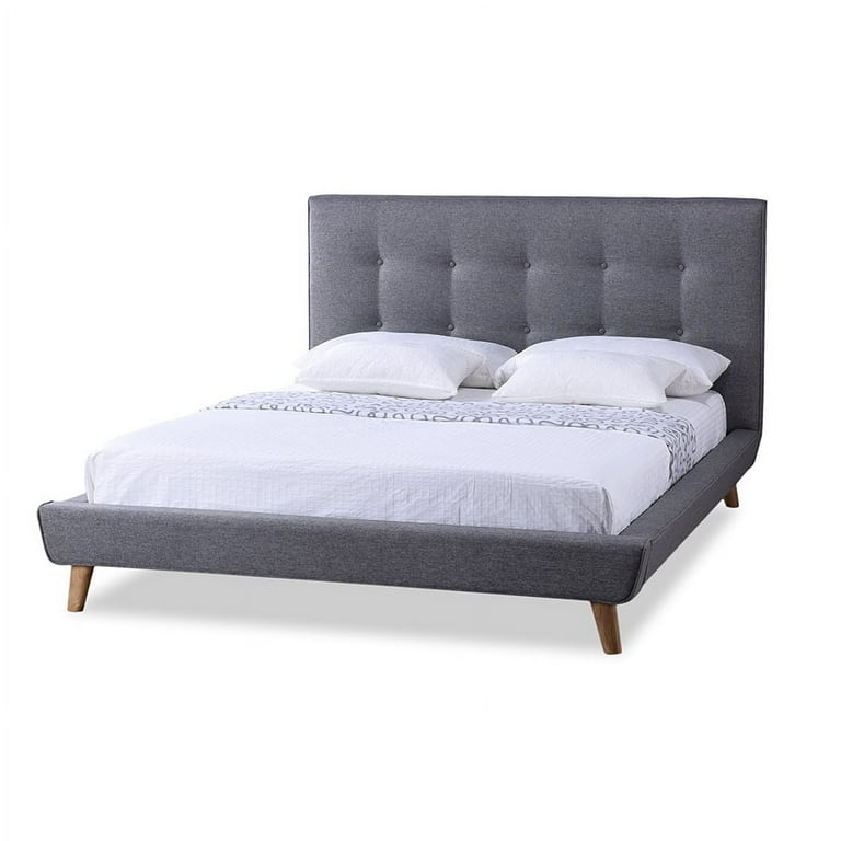 Baxton Studio Jonesy Scandinavian Style Mid-century Grey Fabric Upholstered Full Size Platform Bed Baxton Studio Jonesy Scandinavian Style Mid-century Grey Fabric Upholstered Full Size Platform Bed