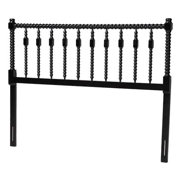 Baxton Studio Juliette Turned Spindle Headboard Crafted Wood Panel Full Black