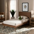 thumbnail image 1 of Baxton Studio Karine Mid-Century Engineered Wood Platform Bed, Twin, Ash Walnut, 1 of 9