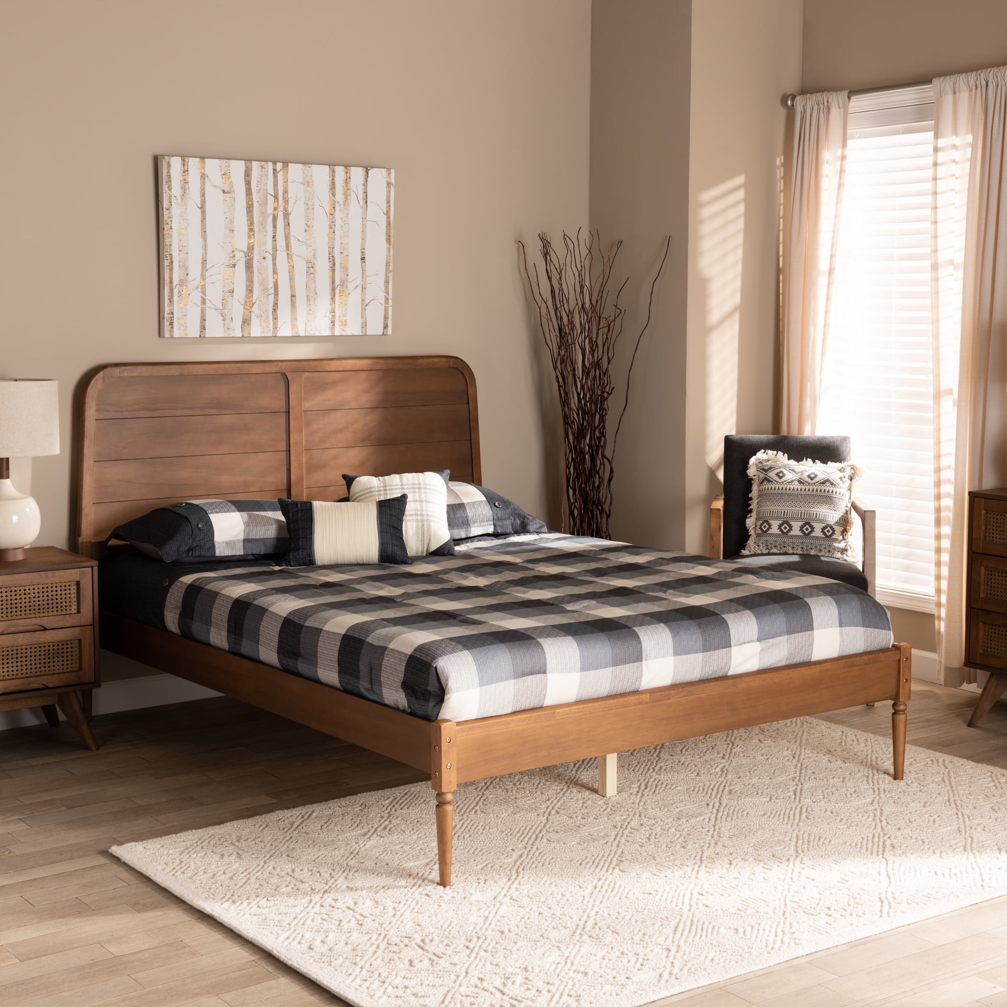 Baxton Studio Kassidy Classic and Traditional Walnut Brown Finished Wood Queen Size Platform Bed Baxton Studio Kassidy Classic and Traditional Walnut Brown Finished Wood Queen Size Platform Bed