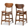 thumbnail image 1 of Baxton Studio Katya Brown Finished Wood 2-Piece Counter Stool Set, 1 of 8