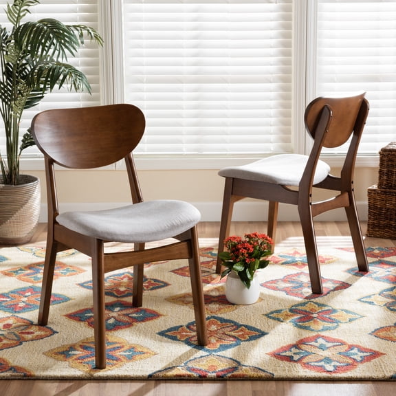 Baxton Studio Katya Dining Chair, Set of 2, Grey