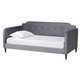 thumbnail image 1 of Baxton Studio Kaya Grey Velvet Fabric and Dark Brown Wood Twin Size Daybed, 1 of 8
