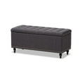thumbnail image 1 of Baxton Studio Kaylee Modern Classic Dark Grey Fabric Upholstered Button-Tufting Storage Ottoman Bench, 1 of 7
