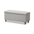 thumbnail image 1 of Baxton Studio Kaylee Modern Classic Grayish Beige Fabric Upholstered Button-Tufting Storage Ottoman Bench, 1 of 7