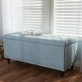 thumbnail image 1 of Baxton Studio Kaylee Modern Classic Light Blue Fabric Upholstered Button-Tufting Storage Ottoman Bench, 1 of 10