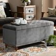 thumbnail image 1 of Baxton Studio Kaylee Modern and Contemporary Grey Velvet Fabric Upholstered Button-Tufted Storage Ottoman Bench, 1 of 11