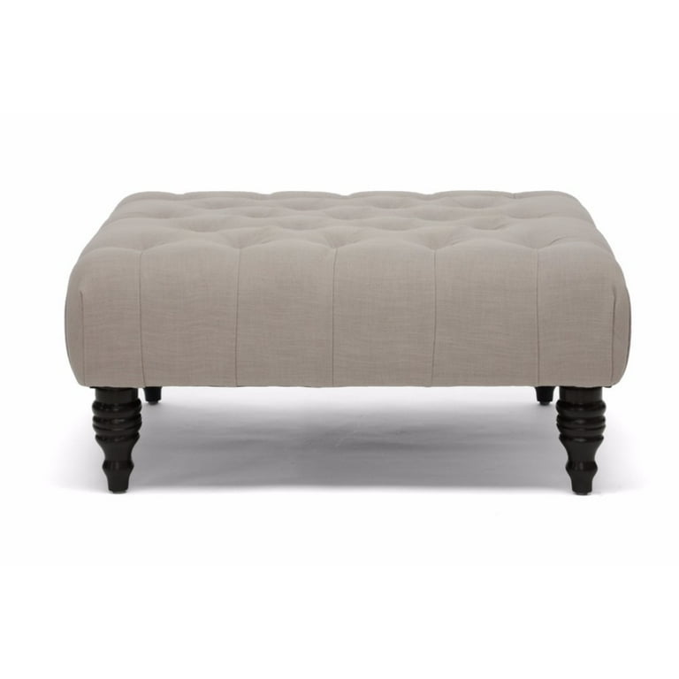 Baxton Studio Keswick Beige Linen Modern Tufted Ottoman Baxton Studio Keswick Beige Linen Modern Tufted Ottoman