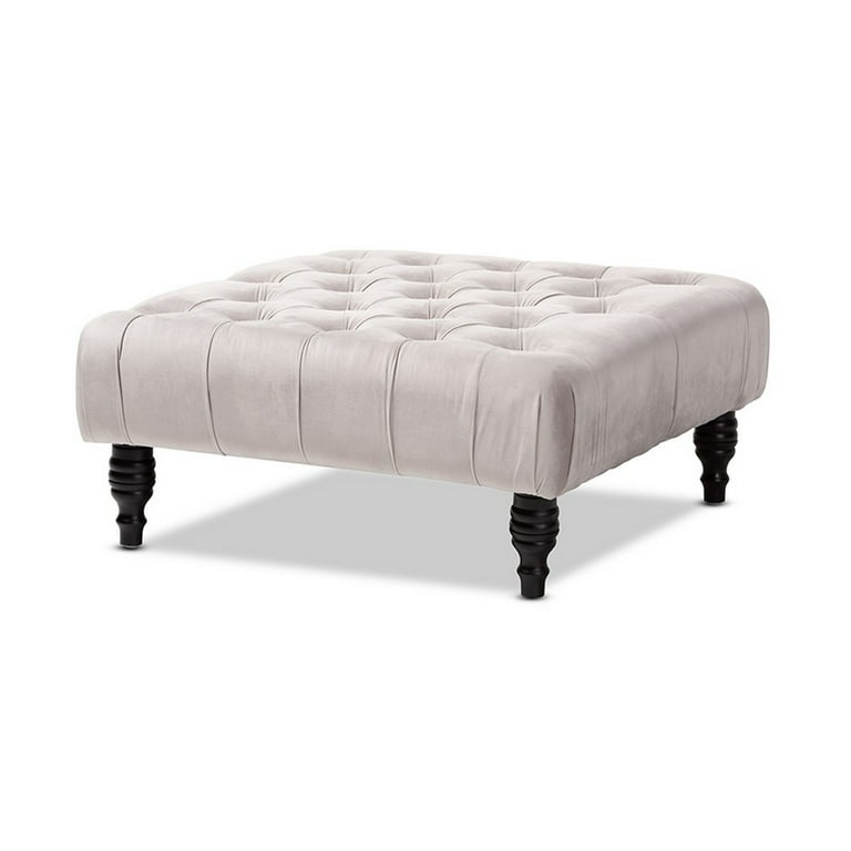 Buttoned footstool grey discount