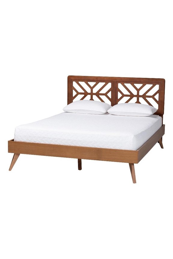 Kirabo Platform Bed Mid-Century Modern Bed Queen