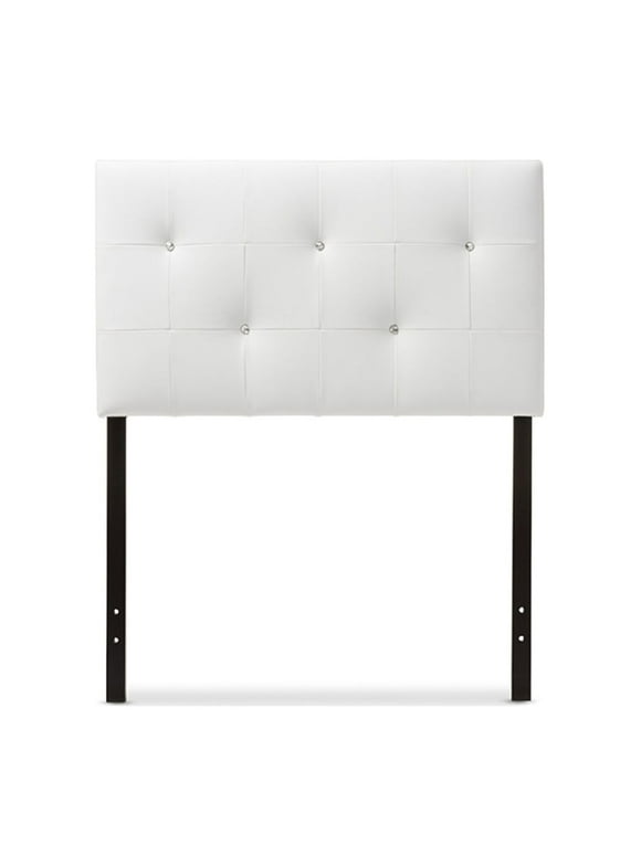 Baxton Studio Kirchem Modern and Contemporary White Faux Leather Upholstered Twin Size Headboard,Wholesale Interiors
