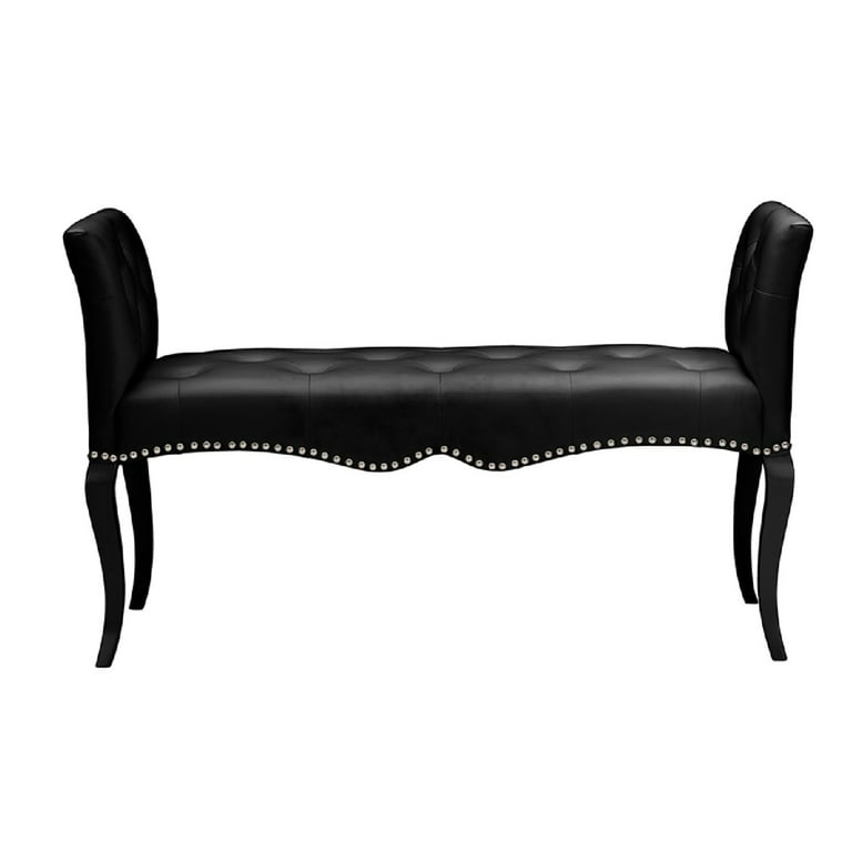 Baxton Studio Kristy Modern and Contemporary Black Faux Leather Classic Seating Bench Baxton Studio Kristy Modern and Contemporary Black Faux Leather Classic Seating Bench