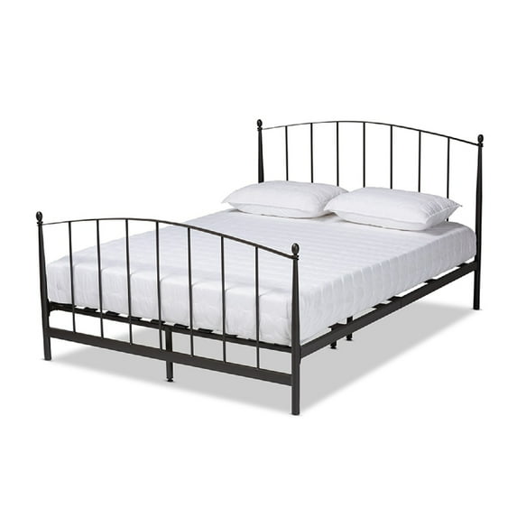 Baxton Studio Lana Modern and Contemporary Black Finished Metal Queen Size Platform Bed